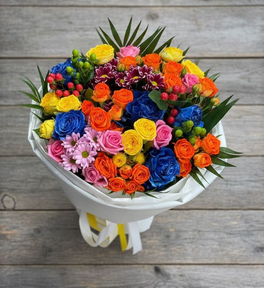 Букет цветов из: Розы и Хризантемы в Каменной Балке