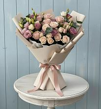 Букет цветов из:  Розы и Лизиантусы #REPLACE_PRED# Каменной Балке