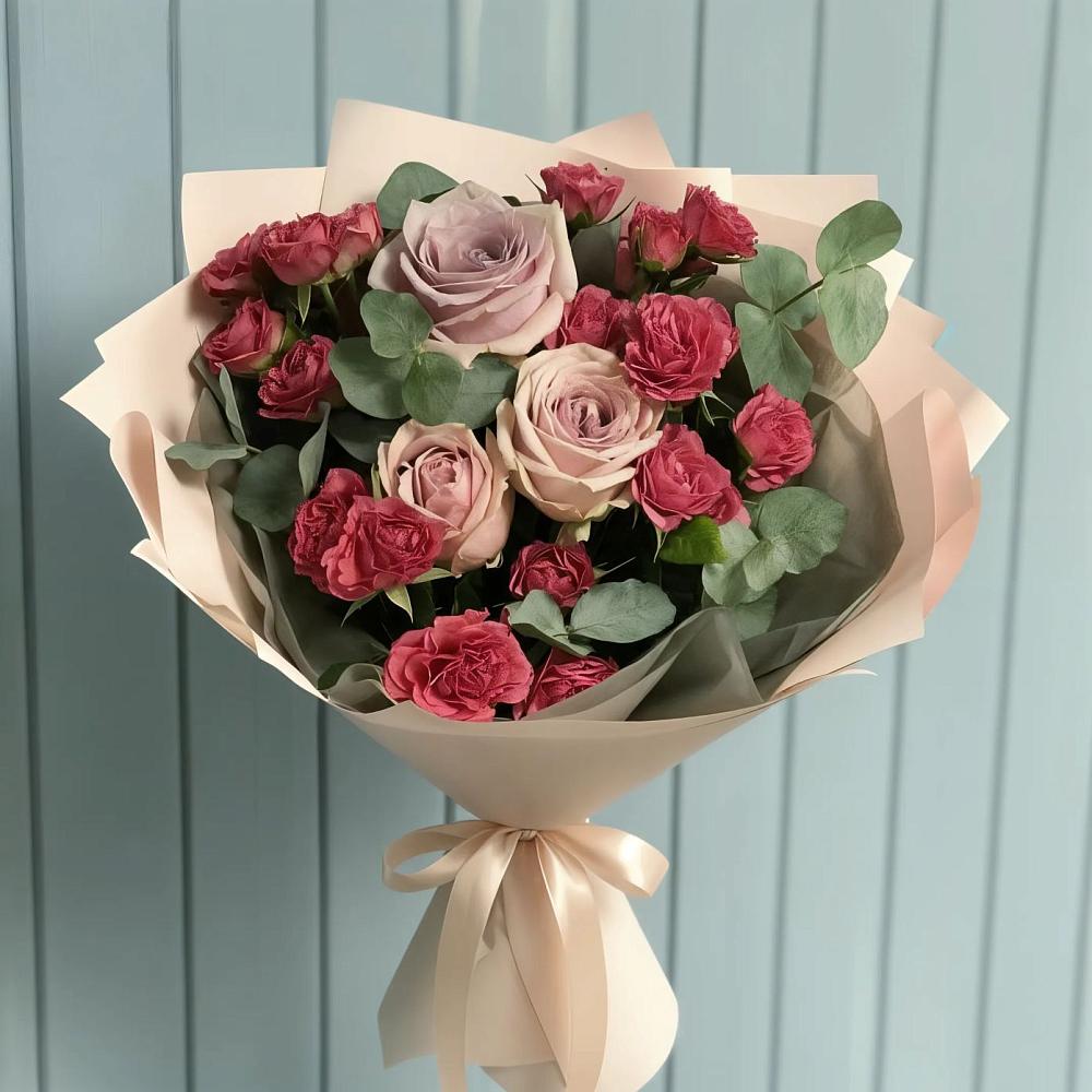 Букет цветов из: Гвоздики и Розы в Каменной Балке