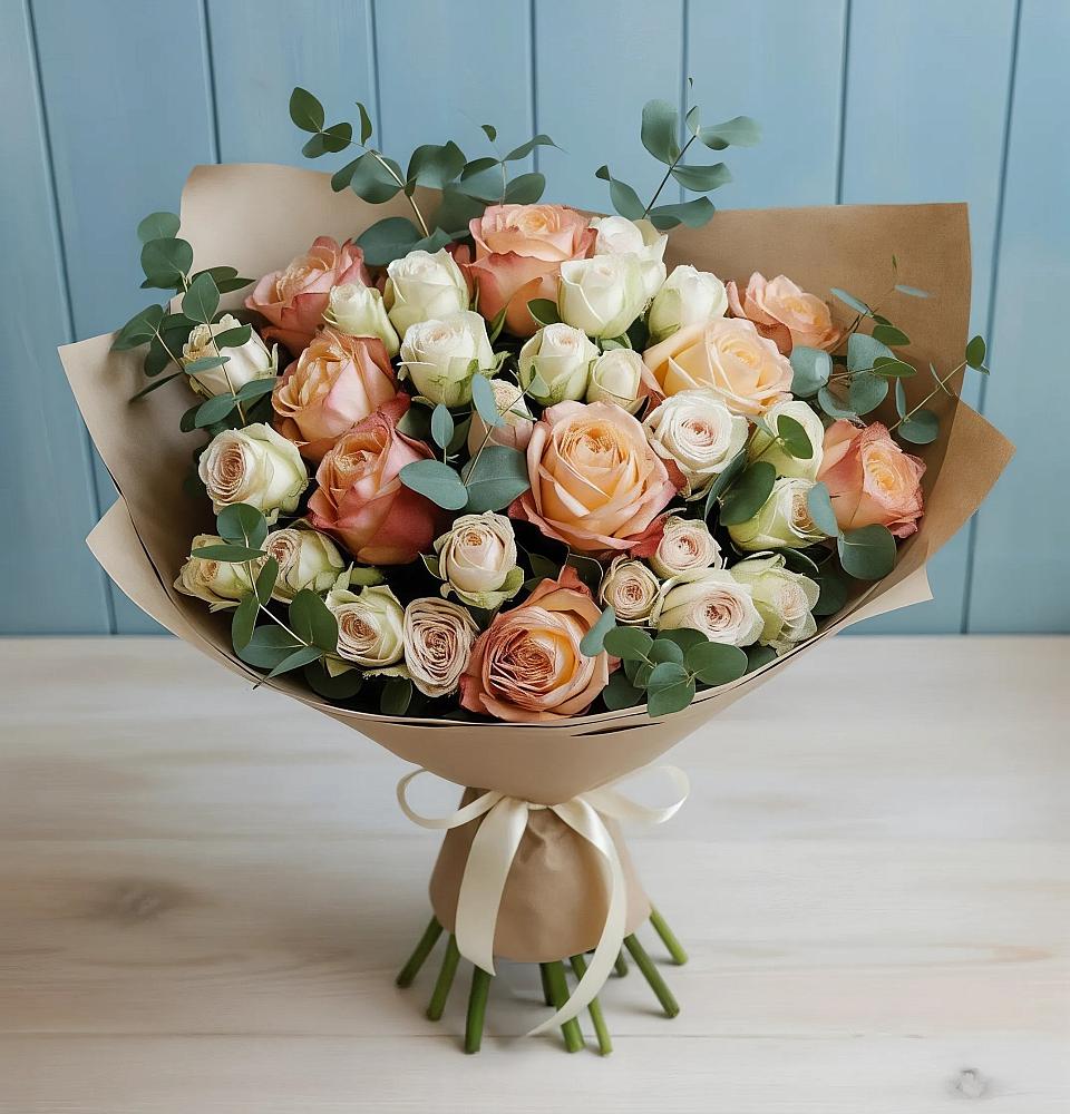 Букет цветов из: Альстромерии и Розы в Каменной Балке