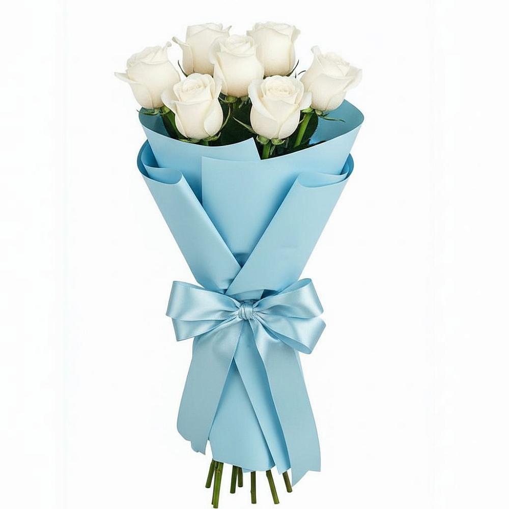 Букет 7 белых роз Проуд в Каменной Балке