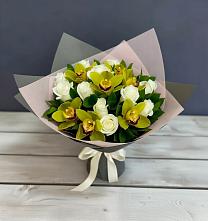 Букет цветов из:  Орхидеи и Розы в Каменной Балке