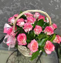 Цветочная композиция из Розы в корзине #REPLACE_PRED# Каменной Балке