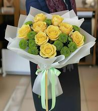 Букет цветов из:  Хризантемы и Розы #REPLACE_PRED# Каменной Балке