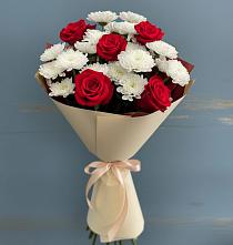 Букет цветов из:  Розы и Хризантемы в Каменной Балке