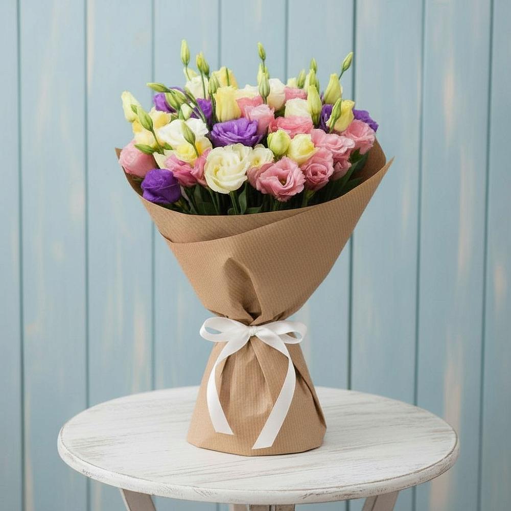 Букет цветов из: Лизиантусы в Каменной Балке