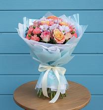 Букет цветов из:  Хризантемы и Розы в Каменной Балке