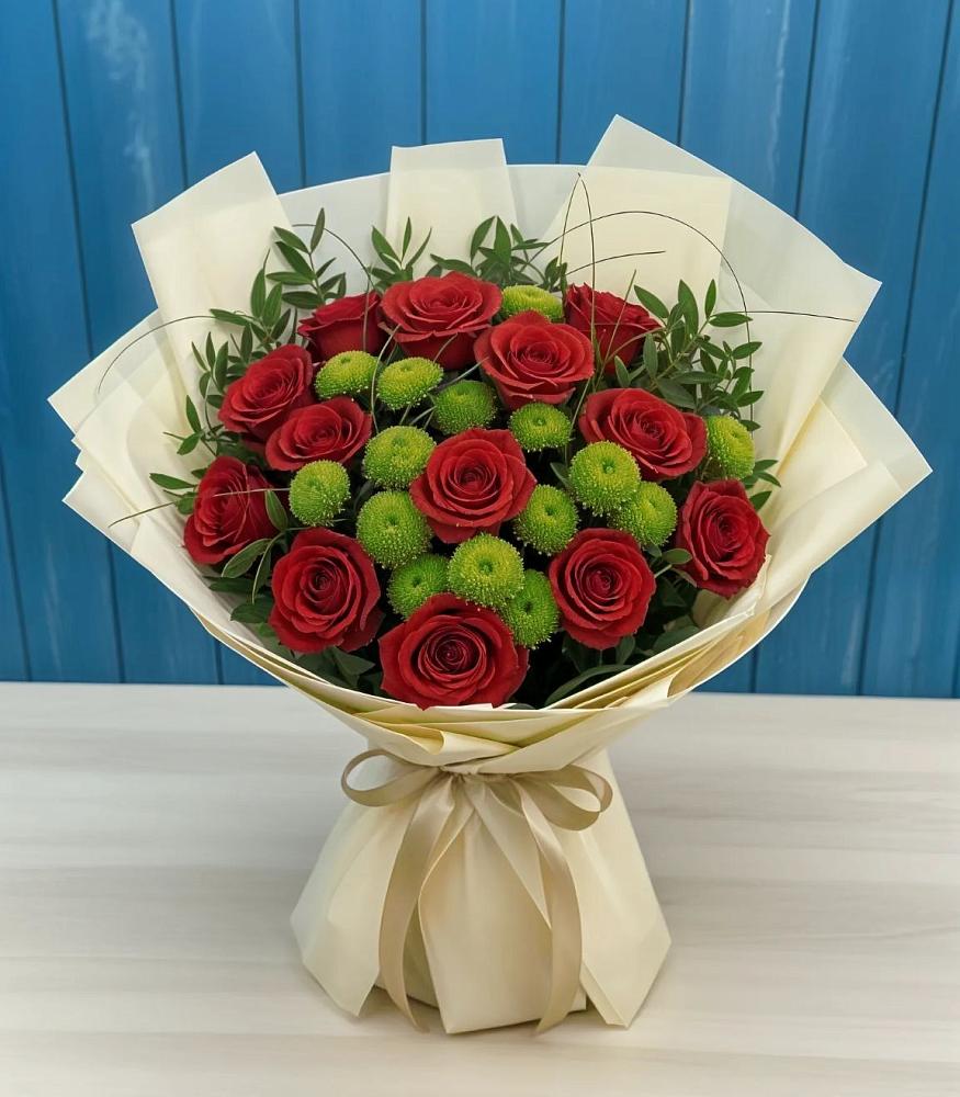 Букет цветов из: Розы и Хризантемы в Каменной Балке